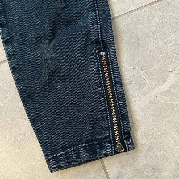 EUC One Teaspoon Fox Black Freebirds Skinny Jeans Destroyed Denim Ankle Zipper - Picture 2 of 13